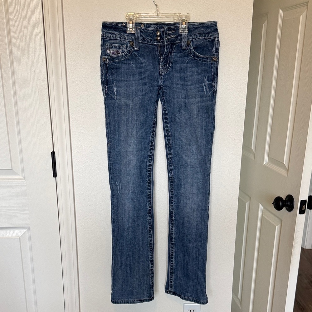 Miss Me Dark Blue Straight Leg Jeans